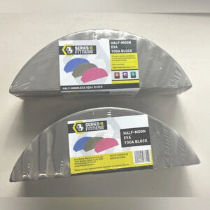 NWT! Series 8 Fitness Half Moon Eva Yoga Blocks Workout Gear 2 Block Set Sealed
